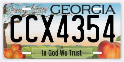 GA license plate CCX4354