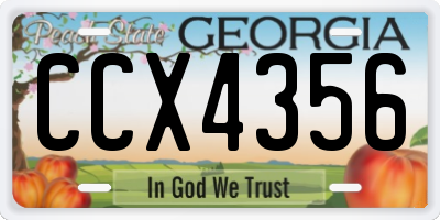 GA license plate CCX4356