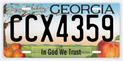GA license plate CCX4359