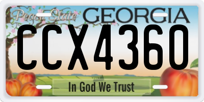 GA license plate CCX4360