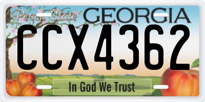 GA license plate CCX4362