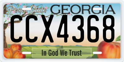 GA license plate CCX4368