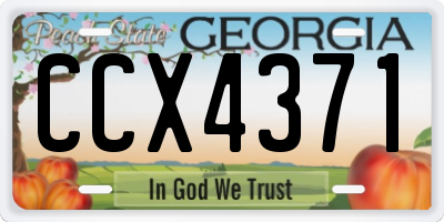 GA license plate CCX4371