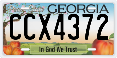 GA license plate CCX4372