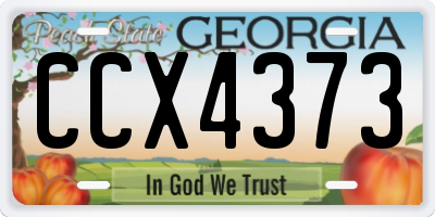 GA license plate CCX4373
