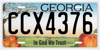GA license plate CCX4376