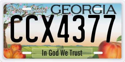 GA license plate CCX4377