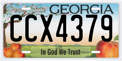 GA license plate CCX4379