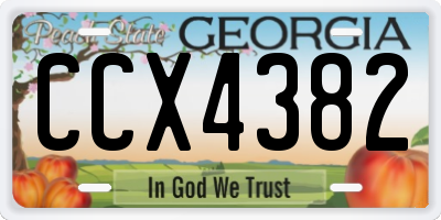 GA license plate CCX4382
