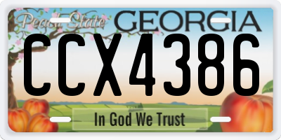 GA license plate CCX4386