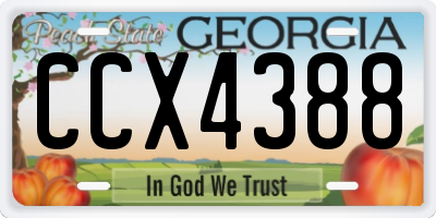 GA license plate CCX4388