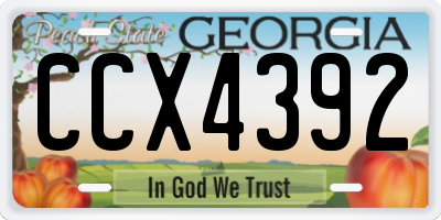 GA license plate CCX4392