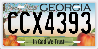 GA license plate CCX4393