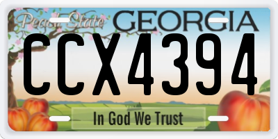 GA license plate CCX4394