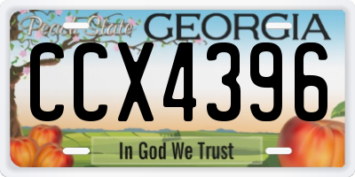 GA license plate CCX4396