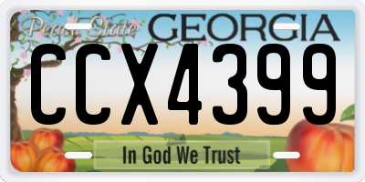 GA license plate CCX4399