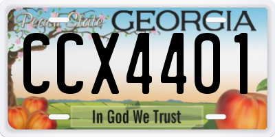 GA license plate CCX4401