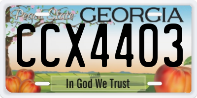 GA license plate CCX4403