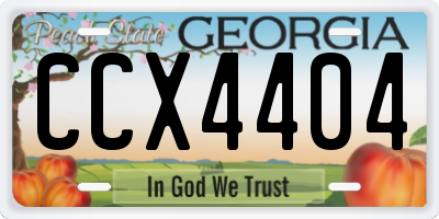 GA license plate CCX4404