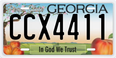 GA license plate CCX4411