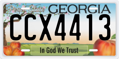 GA license plate CCX4413