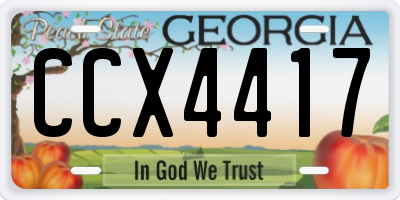 GA license plate CCX4417