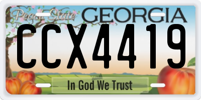 GA license plate CCX4419