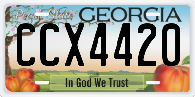 GA license plate CCX4420