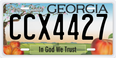 GA license plate CCX4427