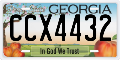 GA license plate CCX4432