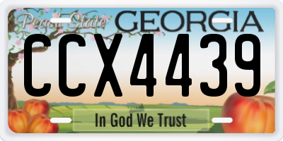 GA license plate CCX4439