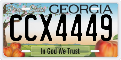 GA license plate CCX4449