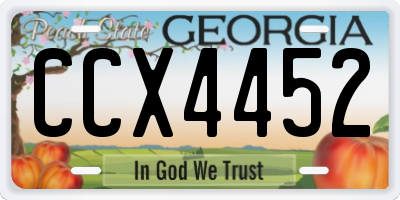 GA license plate CCX4452