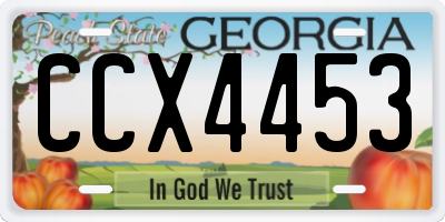 GA license plate CCX4453