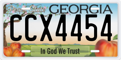GA license plate CCX4454