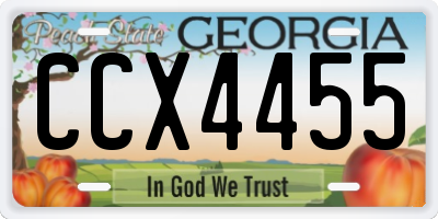 GA license plate CCX4455