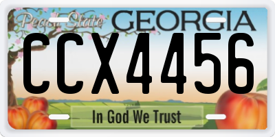 GA license plate CCX4456