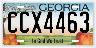 GA license plate CCX4463