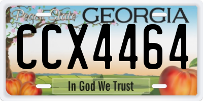 GA license plate CCX4464