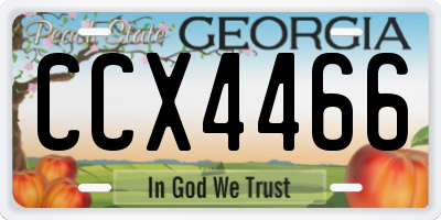 GA license plate CCX4466