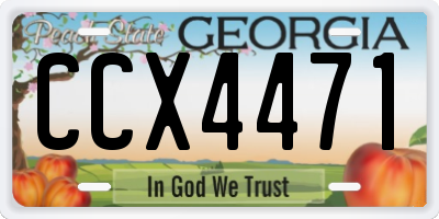 GA license plate CCX4471