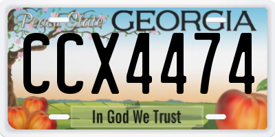 GA license plate CCX4474