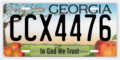 GA license plate CCX4476