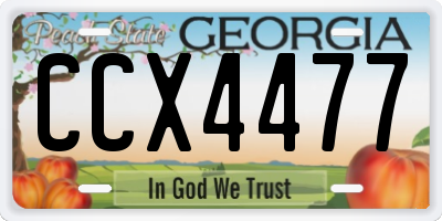 GA license plate CCX4477