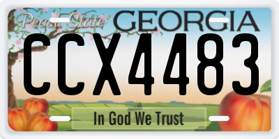 GA license plate CCX4483