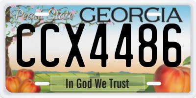 GA license plate CCX4486