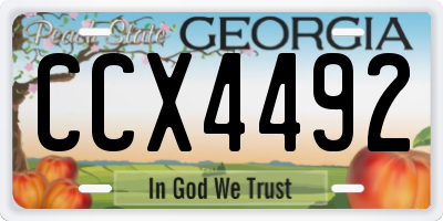 GA license plate CCX4492