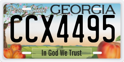 GA license plate CCX4495