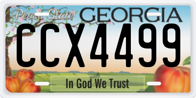 GA license plate CCX4499