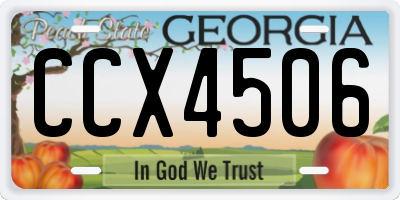 GA license plate CCX4506
